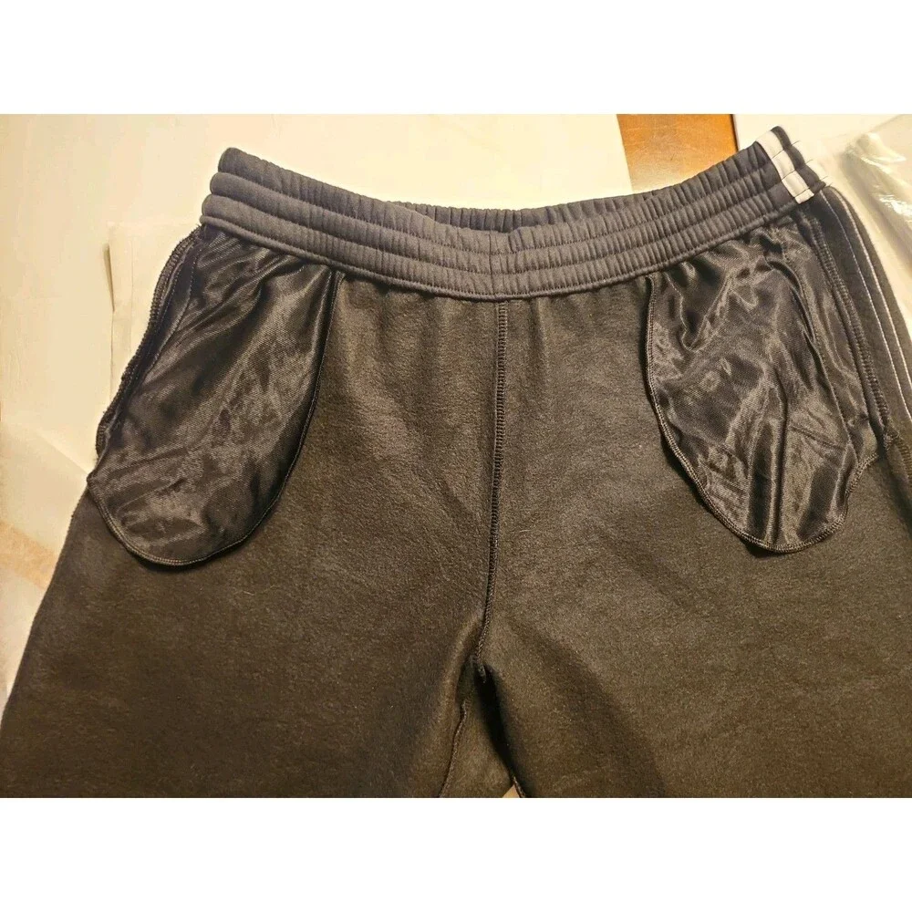 Adidas Essentials 3-Stripes Open Hem Fleece Pants Men XLT Black